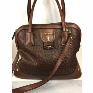 London Fog Brown Satchel with Gold Accents